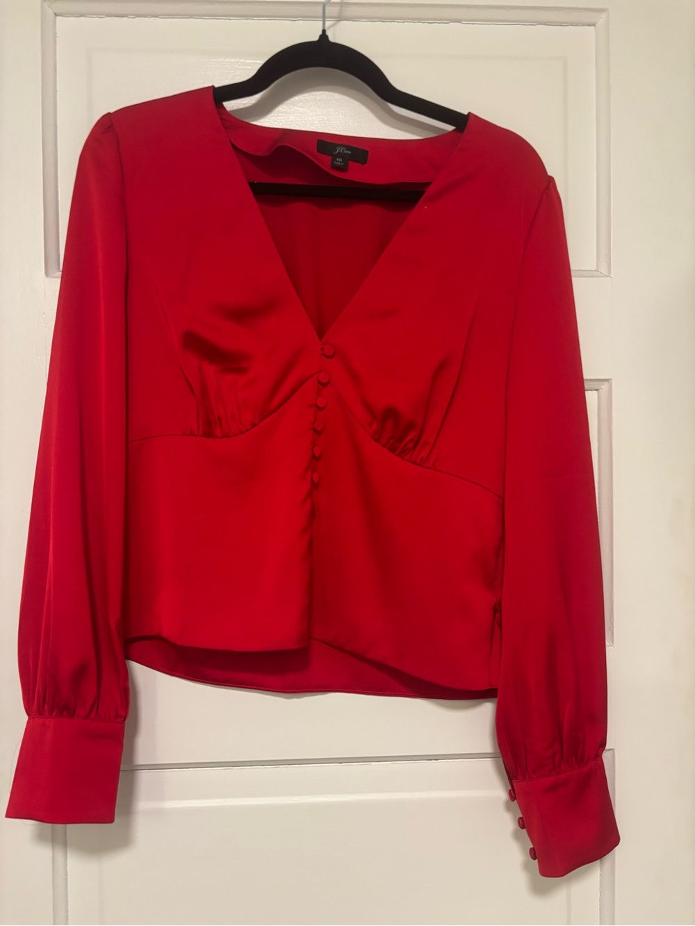 J. Crew Red V-Neck blouse-Never worn